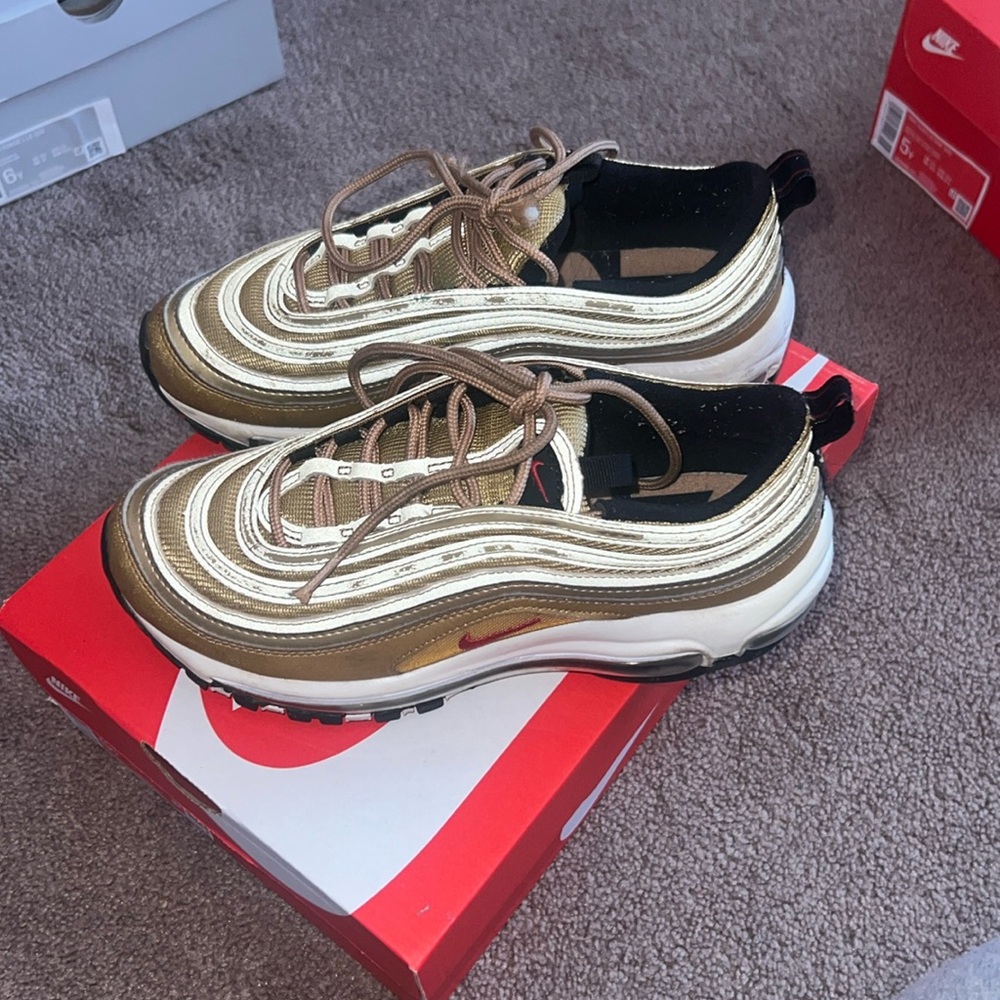 Kids Gold air max 97. Size 5.5